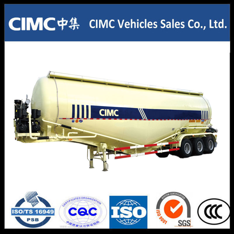 CIMC 3 Axle Bulk Cement Powder Tank Semi Trailer